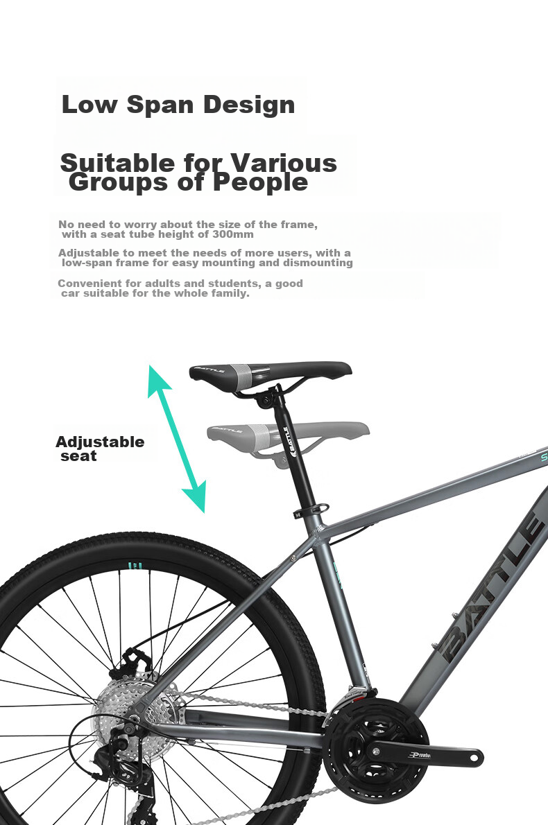 BATTLE Mountain Bike, 26-Inch, Shimano 24-Speed, Hydraulic Disc Brakes, for Men And Women, Adult And Student Use, City And Off-Road Bicycle 5