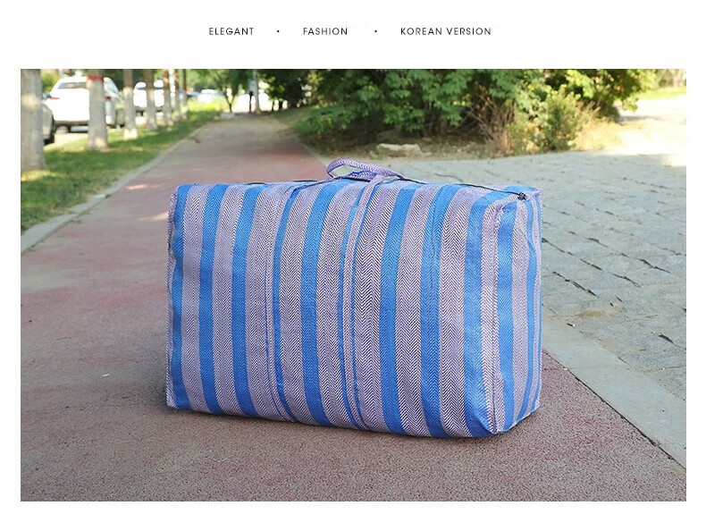 Miaoxinsi PE Woven Bags, Blue And White Plaid Moving Bags, Snake Skin Bags, Packing Essentials, 151L Blue, Pack of 3 13