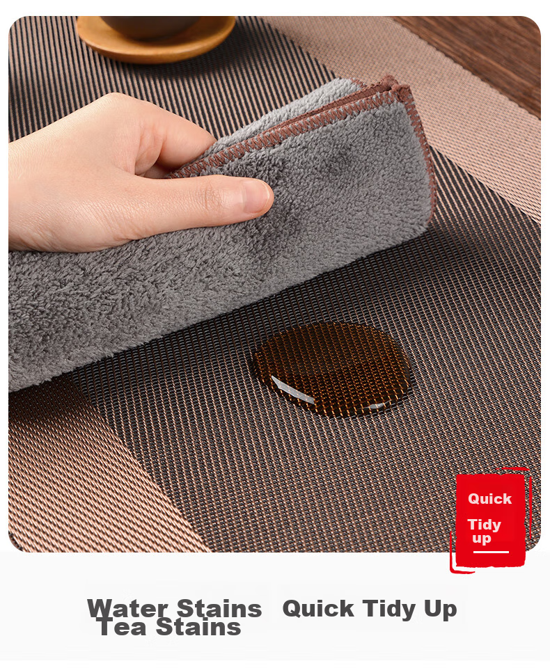 AVIVI Table Runner Tablecloth Waterproof Tea Table Cloth Tea Towel Chinese-Style Tea Table Long Table Mat Coaster 30*240 Tea Ceremony 6