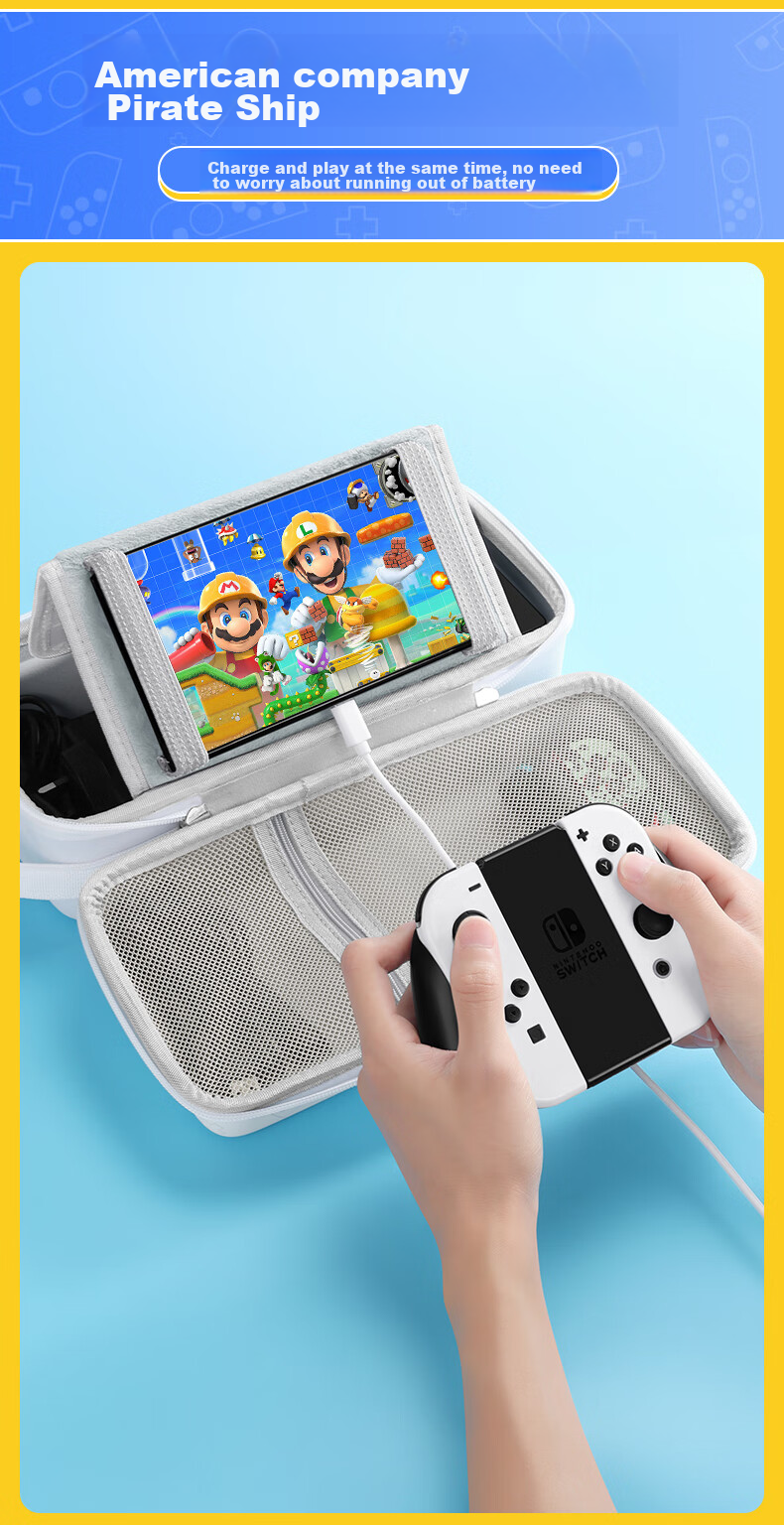 BUBM Switch Controller Storage Case, Joy-Con Storage Pouch, JC Detachable Controller Protective Cover, NS Hard Shell, Supports Storage with Case, Can Hold Card Straps, Transparent Case 7