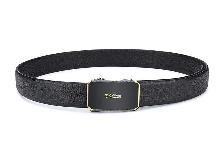 Goldlion Men's Belt, Business Casual Top-Grain Leather Automatic Buckle Inner Belt Waistband Gift Box, Birthday Gift for Gifting 13