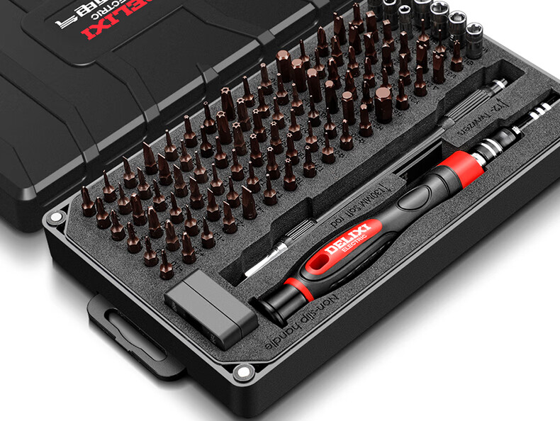DELIXI ELECTRIC Screwdriver Set, Strong Magnetic Household Multi-Functional Screwdriver Kit, 107 Pieces Set DH-107 7