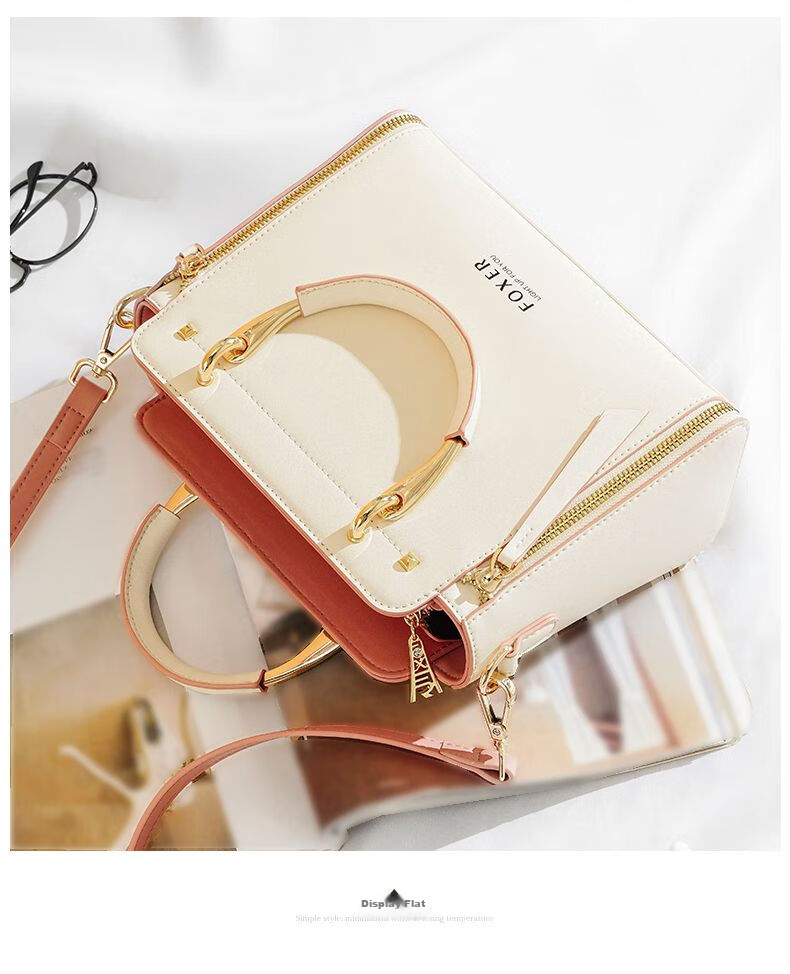FOXER Leather Women's Handbag, Large Capacity Tote Bag, Shoulder Bag, Crossbody Bag, Light Luxury Valentine's Day Gift 17