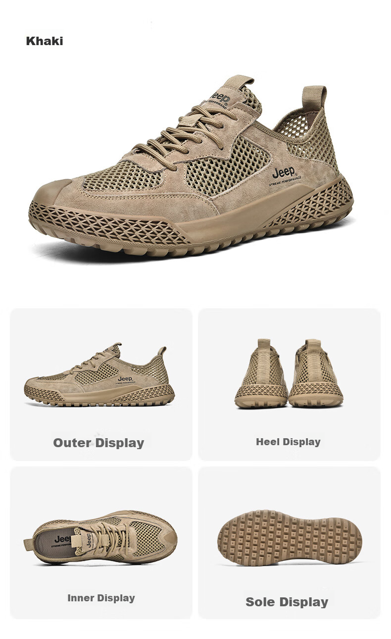 JEEP Hiking Shoes for Men, Outdoor Sports Shoes, Breathable Sandals, Wear-Resistant River Tracing Shoes, Mesh Running Shoes, Non-Slip Mountaineering Shoes for Me 21