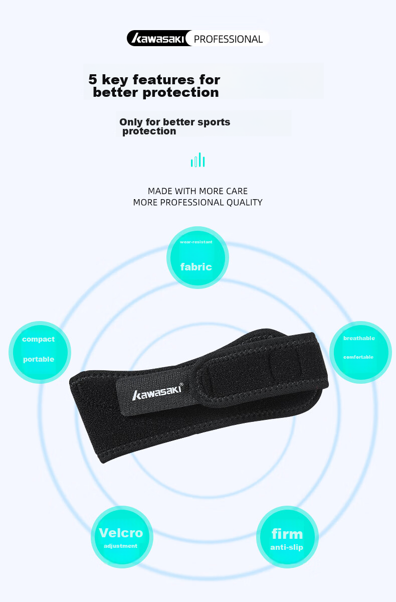 KAWASAKI KF-3403 Patellar Strap, Single Pack, Sports Protective Gear for Badminton, Basketball, And Running 3