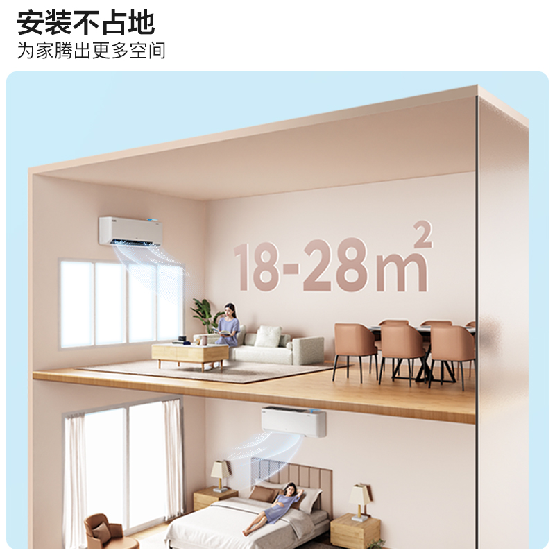 TCL 新风空调2匹新一级变频60㎥/h大新风量 小蓝翼Ⅱ智能空调挂机KFRd-46GW/D-SWA11Bp(B1)一价全包