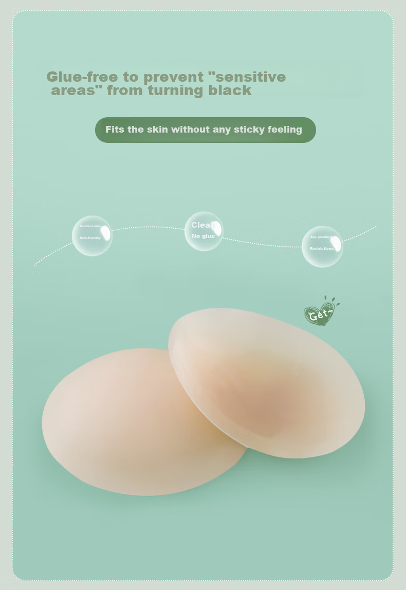 LangSha Silicone Breast Pads, Sexy Nipple Covers, Invisible Thin Breathable Bra, Ultra-Thin Anti-Exposure Camisole, Seamless Breast Stickers 11