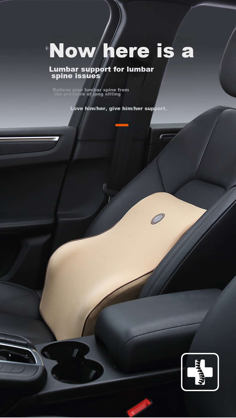 GiGi Car Lumbar Support Memory Foam Cushion Backrest Pillow for Car, Office, And Home Use 3