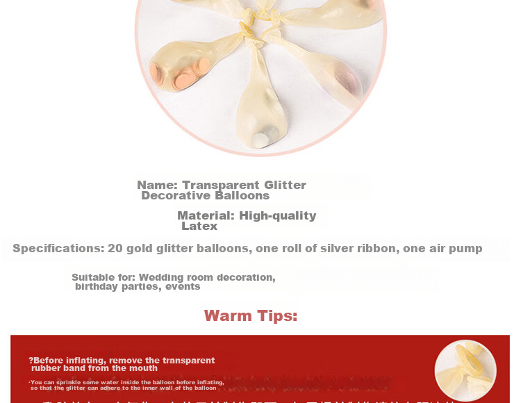 Jingtang Gold Foil Balloons for Birthday Party Decoration, Wedding Room Setup, Birthday Celebration, 20 Pieces with Pump Included 3