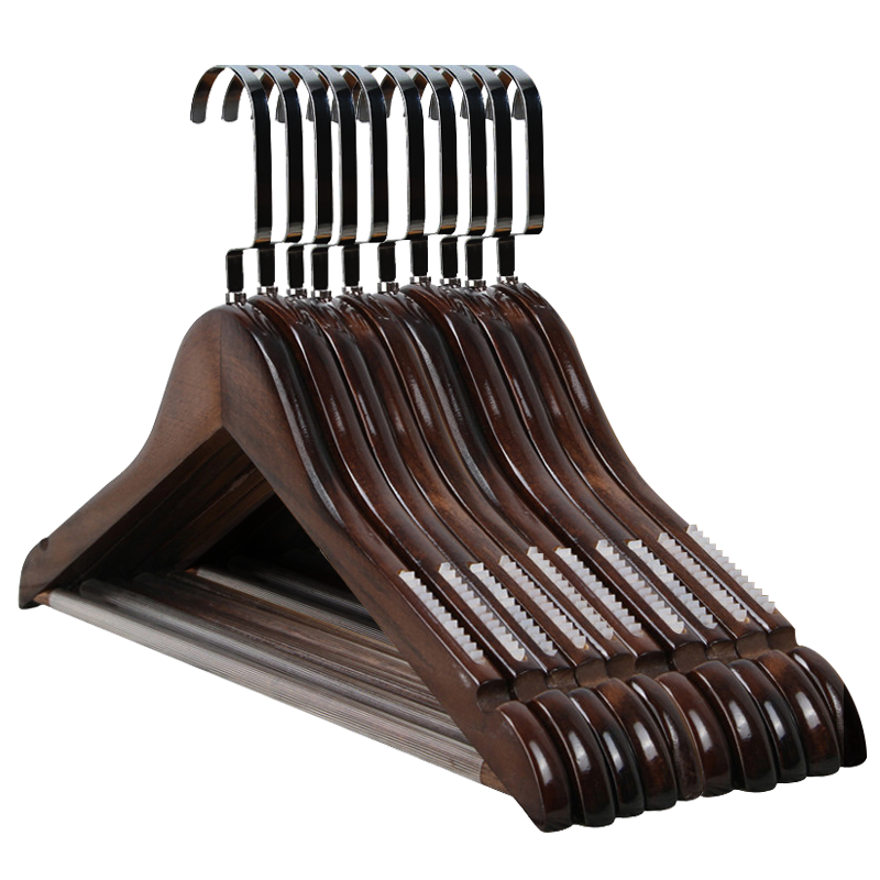Jiebishi 10-Pack Wooden Hangers, Adult Clothing Store Wooden Coat Hangers, Wooden Clothes Support for Home Use