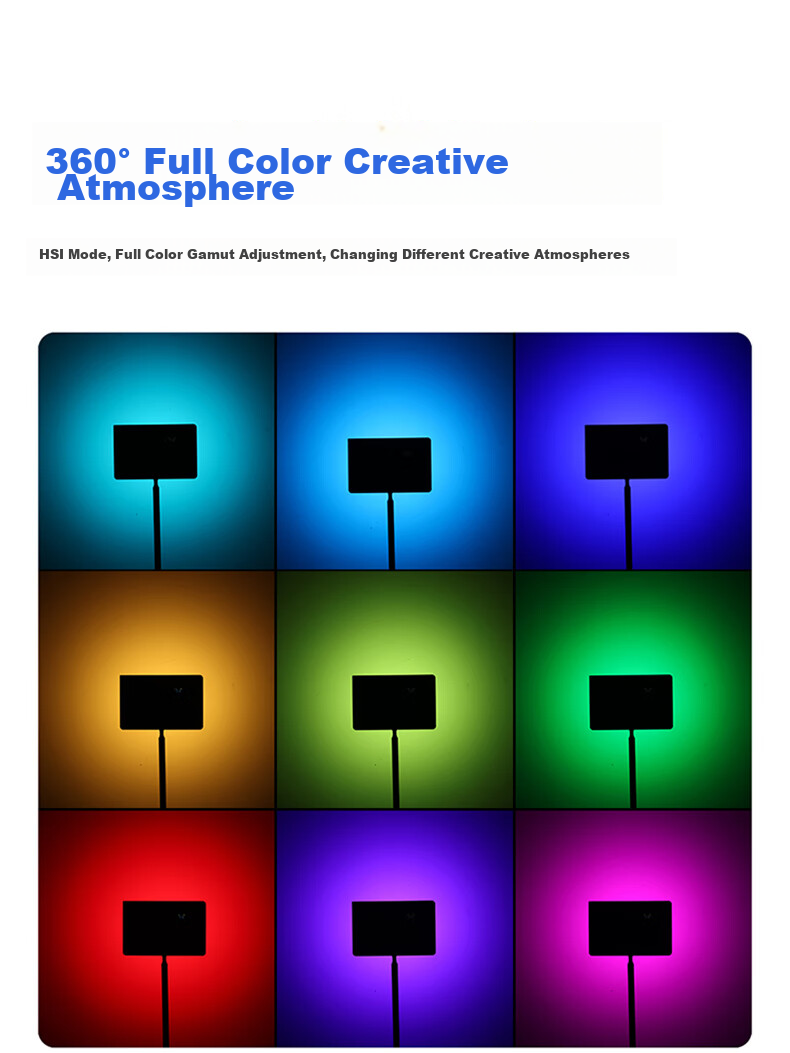 Ulanzi LT003 Full-Color RGB Panel Light for Live Streaming, Photography, Desktop Dual-Temperature Lighting, DSLR Hot Shoe Accessory, Indoor Photography Light for Selfies And Studio Use 3