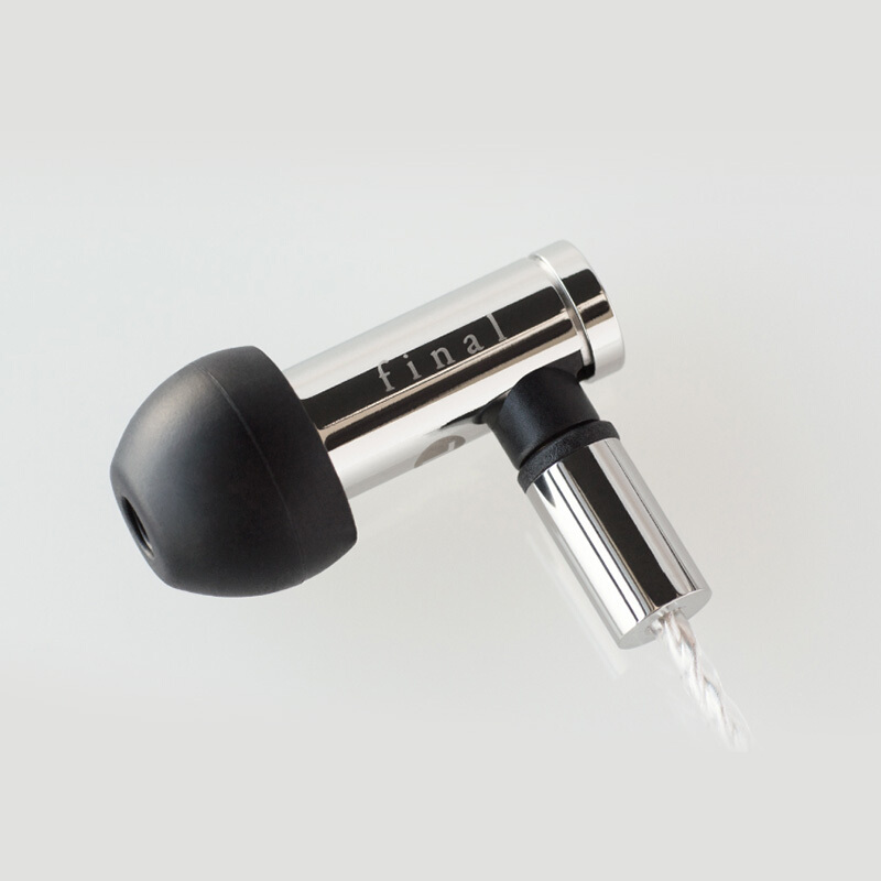 FINAL E5000 Dynamic In-Ear Headphones, Dynamic Earphones, HIFI Earphones, Replaceable Cable, Stainless Steel Shell, Silver Color