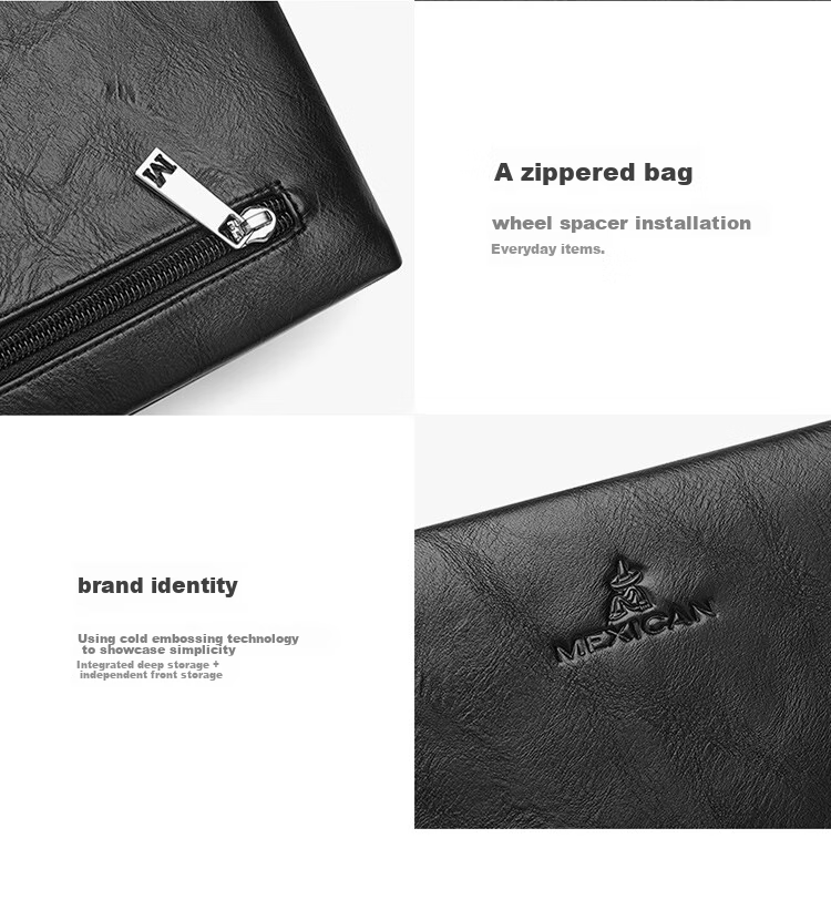 MEXICAN Men's Clutch, Large Capacity Handbag, Multi-Card Envelope Bag, Zipper Clutch, Handheld Wallet, Birthday Gift 10