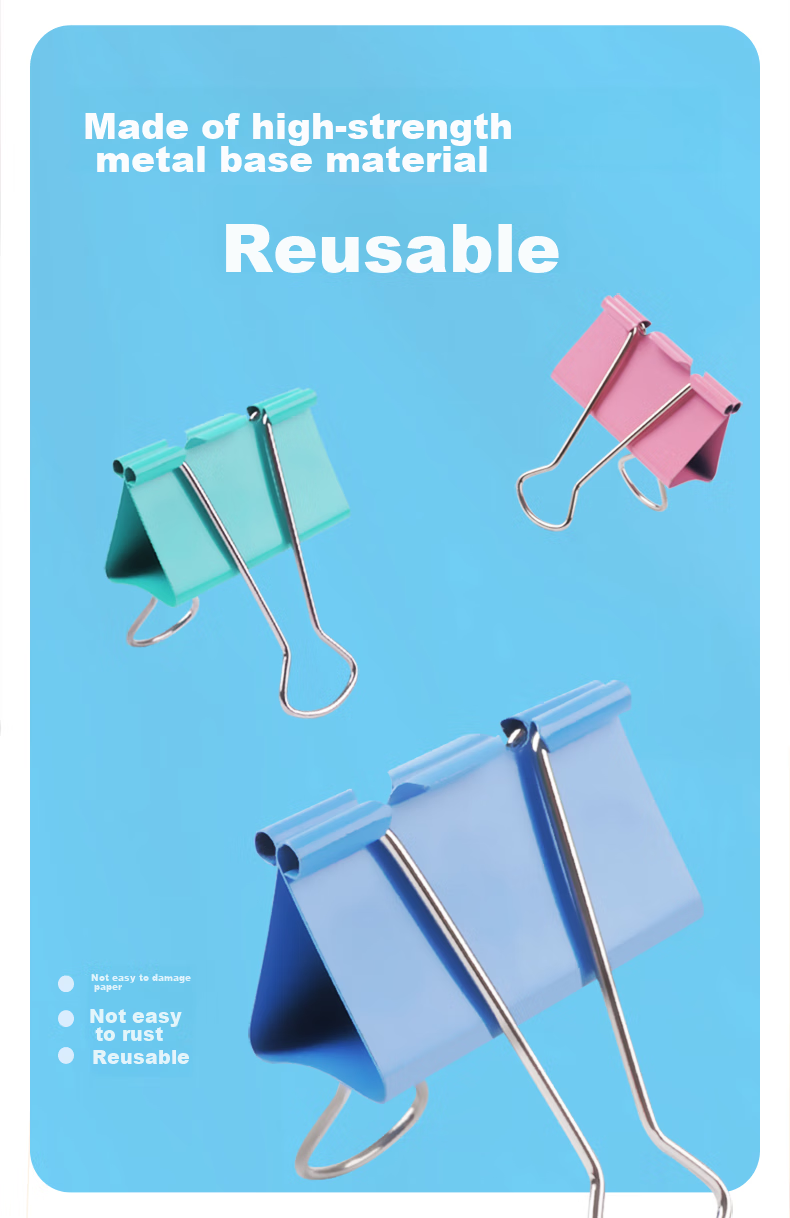 M&G Stationery Popular Product [Super Hit] #5 19mm 40 Pieces/jar Colored Binder Clips Economical Office Clips ABS916J5 5