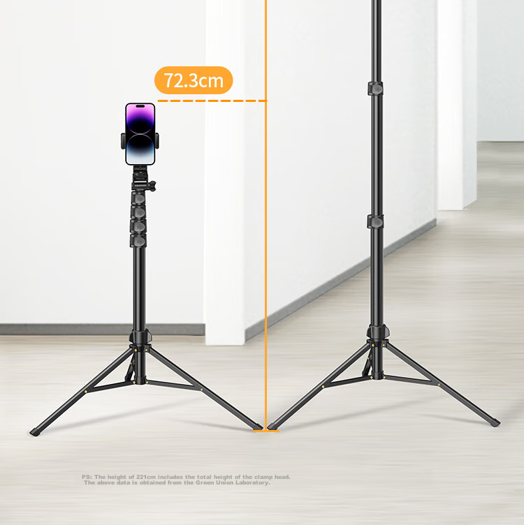 UGREEN Phone Stand, Live Streaming Floor Selfie Stick Tripod, Multifunctional Photography And Video Recording Outdoor Portable Standing Overhead Shooting Support Frame, 2.2 Meters, Suitable for Apple 17 Huawei 9