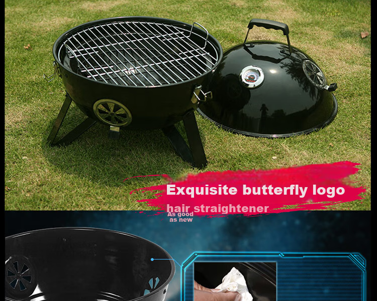 E-Rover Barbecue Grill, Outdoor Portable Large Charcoal Grill for Car And Home Use, High Capacity Barbecue Stove with 46cm Diameter 12