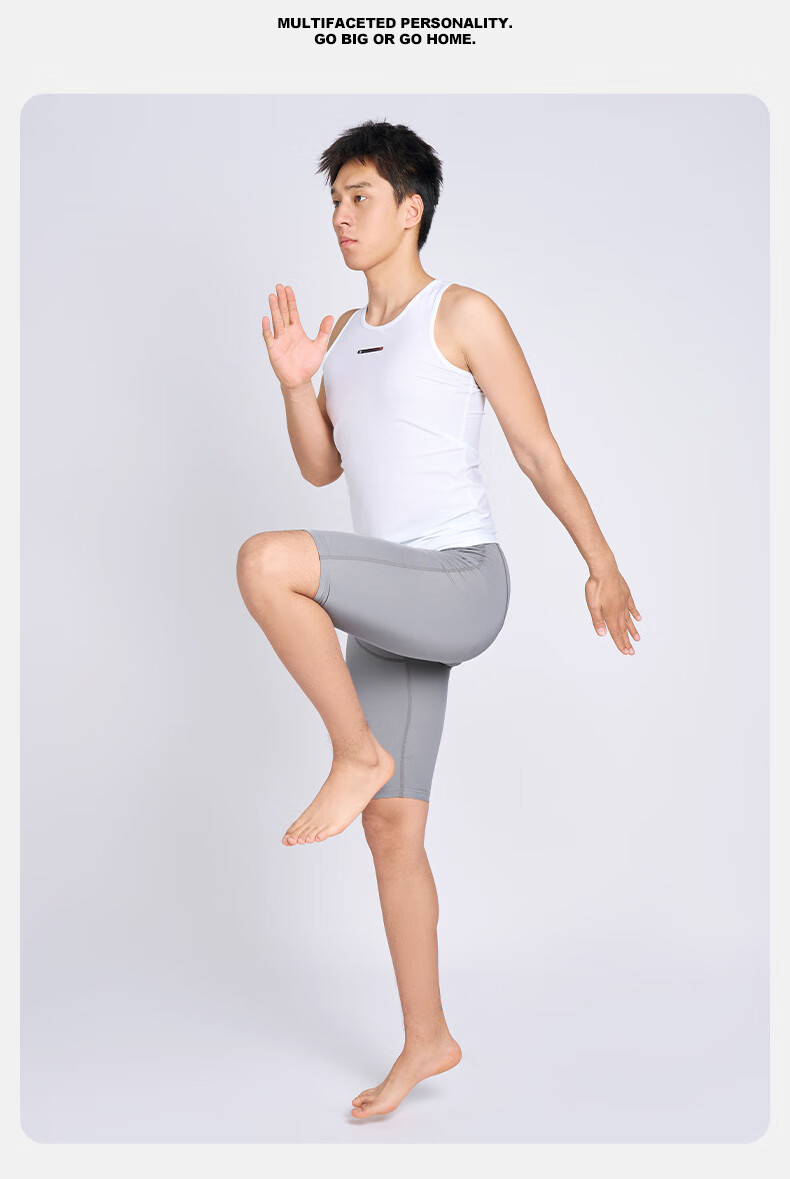 RIGORER Temperature-Adjustable Shorts, Men's Compression Pants, Basketball Quick-Dry High-Elasticity Knee-Length Undershorts, Running Tight-Fitting Pants, Training 7/8 Length Shorts 14