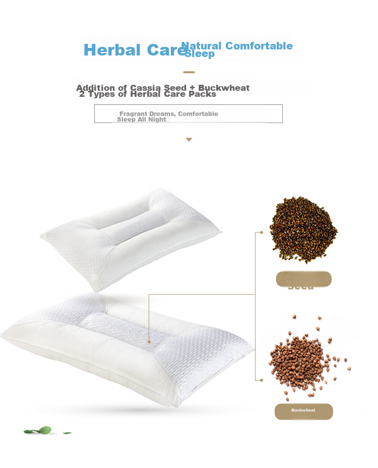 AiSleep Pillow Core, Pillow with Cassia Seed And Buckwheat, Comfortable Adult Cervical Pillow 2