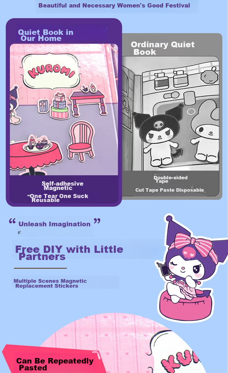 Chuge Children's Sticker Magnetic Quiet Book, Dress-Up Stickers, Toy without Cutting, Peppa Pig Holiday Travel Puzzle Beans 3