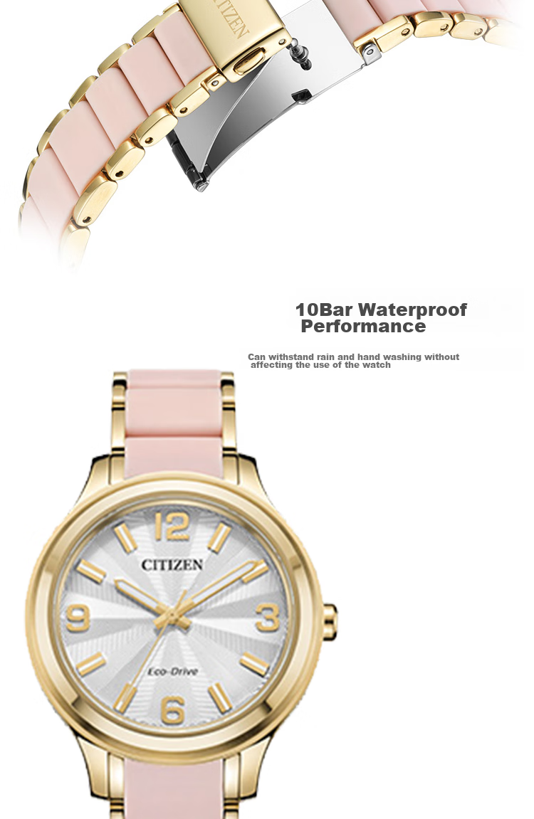 CITIZEN Watch for Women, Japanese And Korean Style, Eco-Drive, Pink Dial, Date Display, Steel Band, Fashionable Business Watch, Gift for Girlfriend, FE1140-51X 8