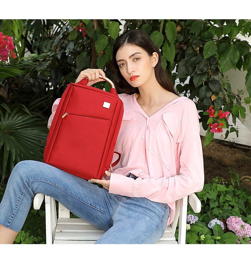 LEXON Women's Fashion Casual Backpack, Business Laptop Bag, Travel Bag, Bordeaux Red 17