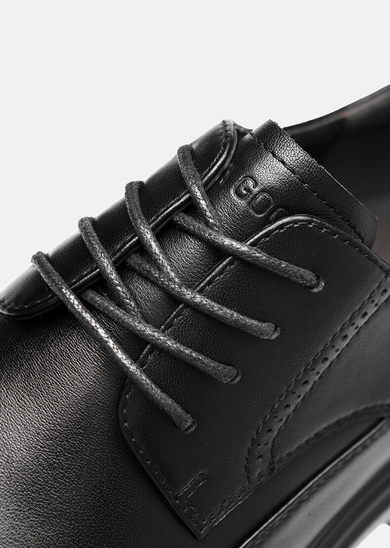 HLA Men's First Layer Cowhide Leather Shoes British Style Formal Business Shoes T258 Black Size 40 17