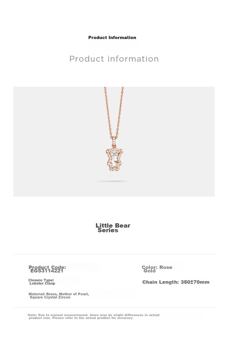 EMPORIO ARMANI Women's Necklace, Bear Mother-Of Necklace, Birthday Gift for Girlfriend, EGS3114221 4