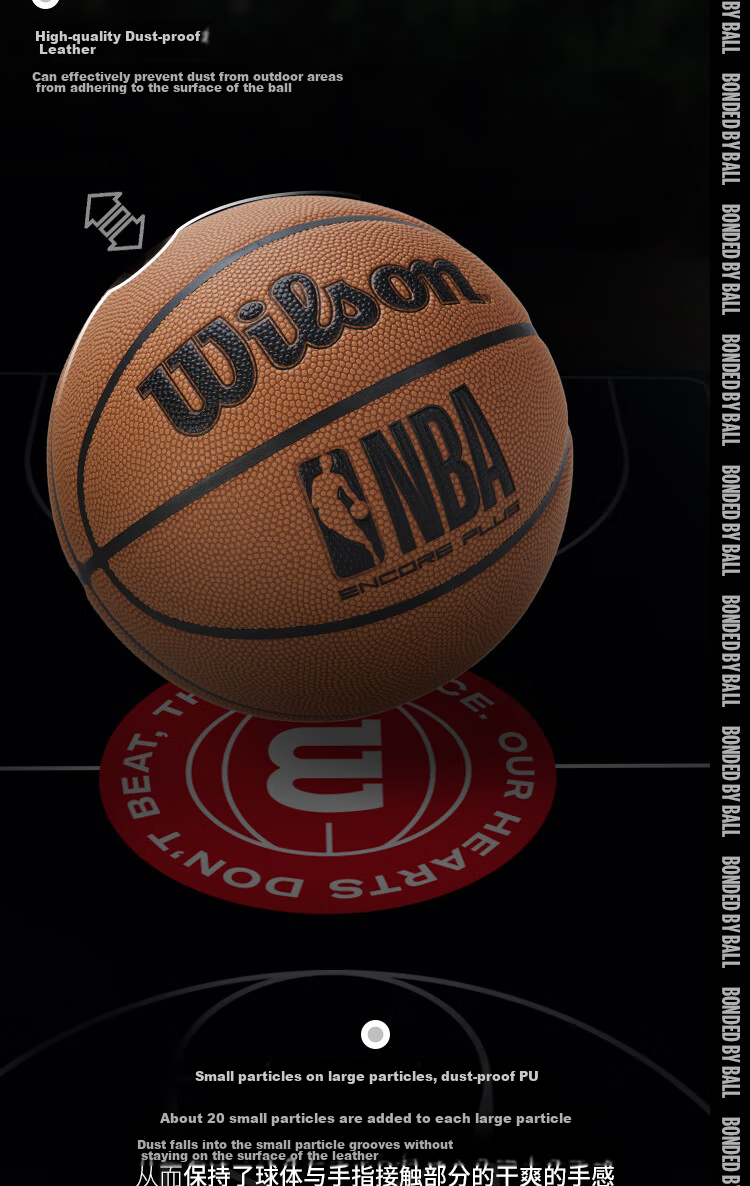 Wilson NBA Encore Plus Dustproof Leather Outdoor Adult Size 7 Basketball - Year of the Horse New Edition 3
