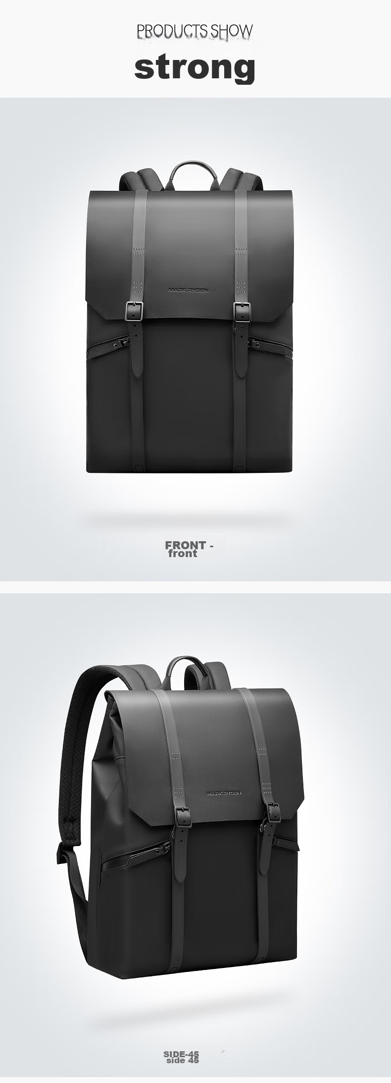 MARK RYDEN Minimalist European-Style Backpack, Large Capacity School Bag, Travel Bag, Laptop Bag, Backpack, Light Luxury MR1622 Elegant Black 10