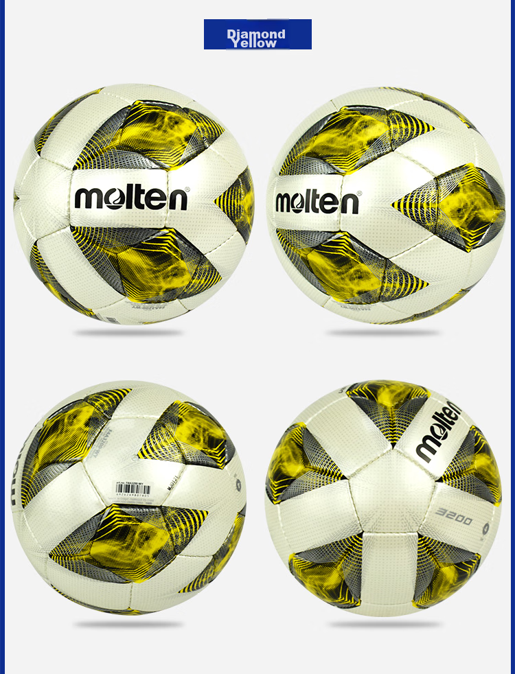 Molten Soccer Ball Size 4 F4A3200-WY Youth, for Ages 5-7, PU Leather, Anti-Sand Air Valve, Universal Soccer Ball 4