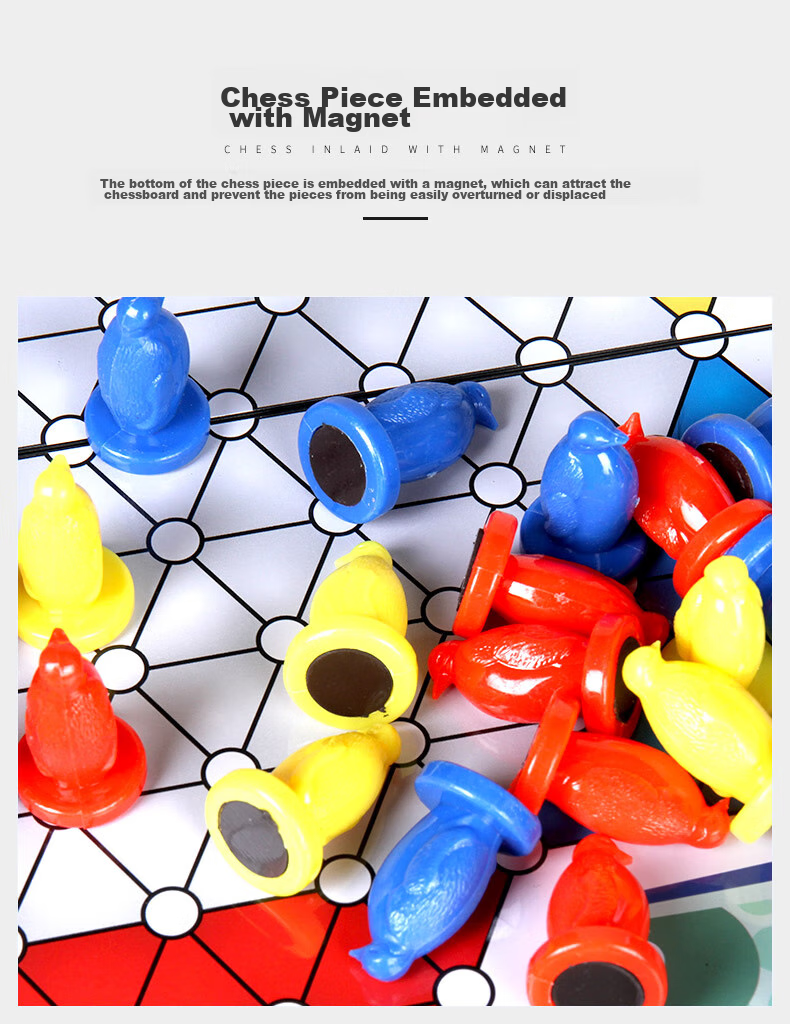 FORTHGOER Magnetic Portable Checkers Board Game Toy for Kids, Foldable Large E-9 Gift for Camping And Outdoor Activities 4