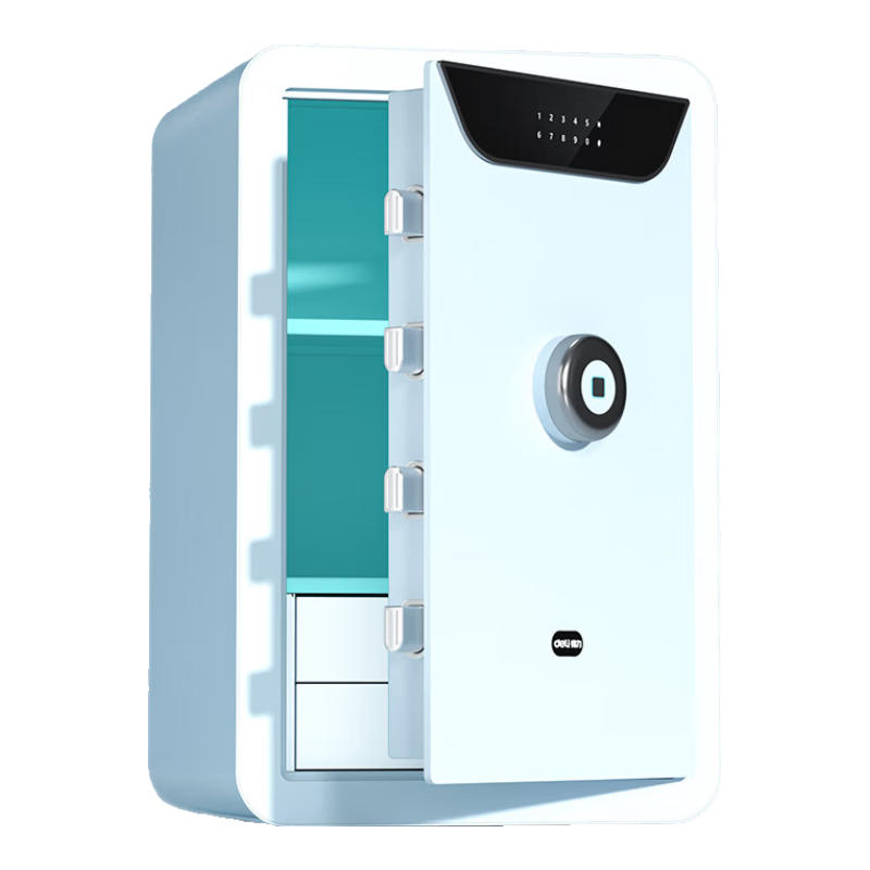 Deli Safe, Home Fingerprint Password Security Box, Privacy Confidential Cabinet, Can Be Built into Wall Or Cabinet, Stylish Multifunctional Storage Cabinet, 60cm AE392-Z Sky Blue