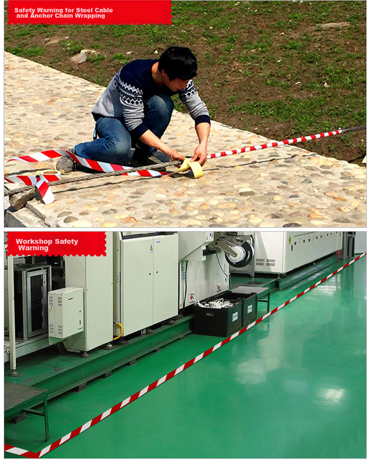 Zhunhang Reflective Stickers, Warning Tape, Caution Line, Floor Stickers, Fire Safety Isolation Tape, Reflective Film, Red And White Diagonal Patter 12