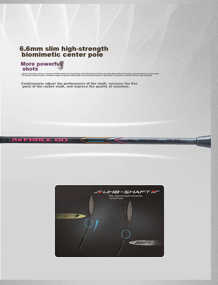 Li-Ning Badminton Racket, Chen Long's Signature Model, Full Carbon Single Racket, Thunder 80 Professional Competition-Level Racket, 4U Unstrung Racket 4