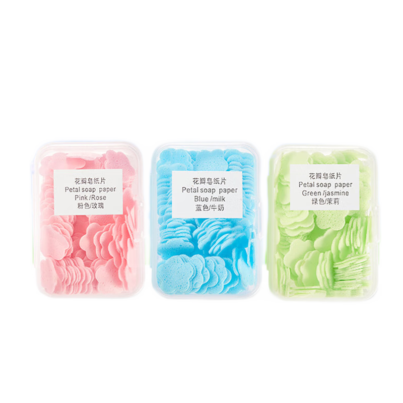 Etravel Disposable Soap Sheets, Petal-Shaped Soap Paper, Travel-Friendly Mini Hand Soap, 3 Boxes with Approximately 280 Sheets