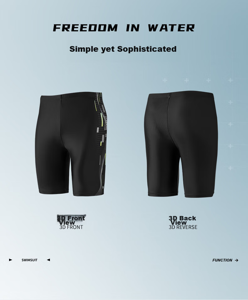 361° Men's Swim Trunks, Comfortable Anti-Embarrassment Knee-Length Shorts, Quick-Drying Non-Stick Swimwear, Hot Spring Professional Training Gear 15