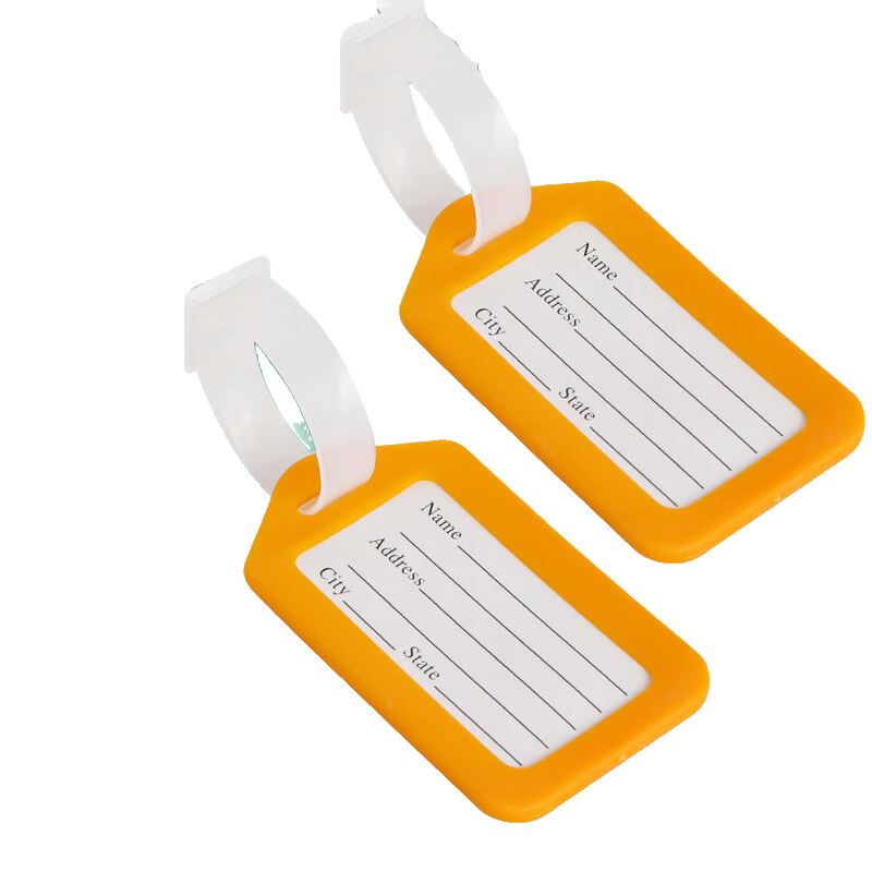 Youbili Travel Luggage Tags, Suitcase Tags, Check-In Tags, Identity Tags, Luggage Labels, Pack of 5, 9420 Orange