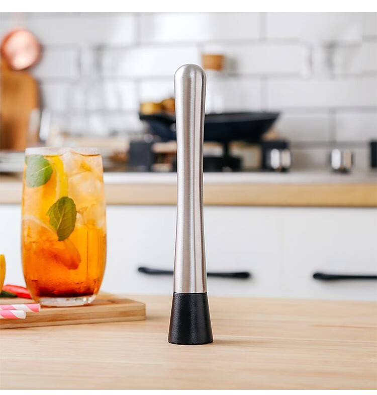 Quanshi 304 Stainless Steel Ice Crusher, Cocktail Muddler, Cocktail Shaker Tool, Juice Press, Milk Tea Stick, Hand-Shaken Lemon Muddler 8