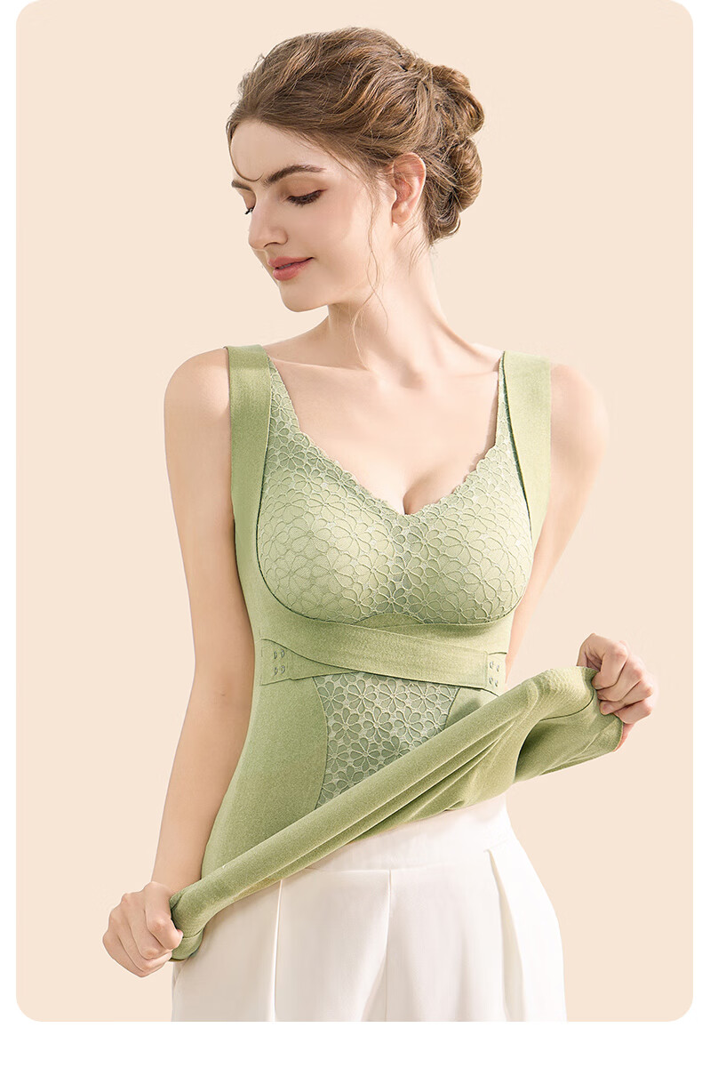 MiiOW Women's Black Adjustable Size Front Hook Shaping Push-Up Infrared Heating Base Layer Top L 22