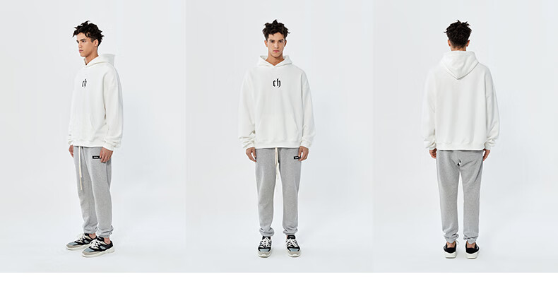 CHINISM CH Sweatshirt for Men, Spring And Autumn Classic Simple Couple's Top, Heavyweight American-Style Hoodie, Sports Casual Pullover Hooded Sweatshirt 11