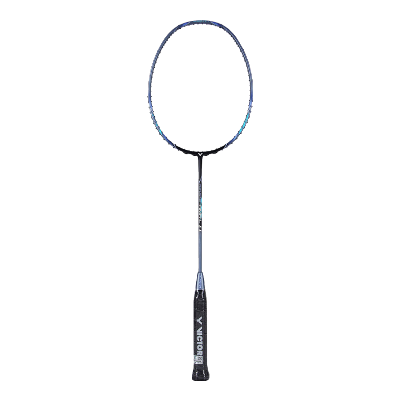 VICTOR Badminton Racket, Victory Hammer Single Racket TK-HMRL EX Iron Gray Blue 5U, Pre-Strung with Grip Tape Included