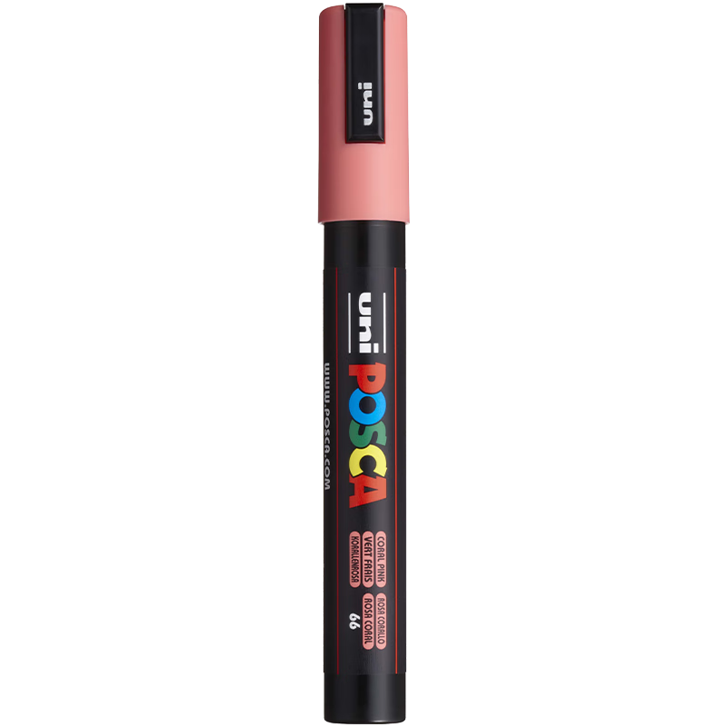 Uni Mitsubishi POSCA Acrylic Marker (Medium Size), Coral Pink, Single PC-5M Brush, Poster Advertising Marker, Drawing Handwriting Graffiti Pen, Painting Watercolor Pen, Graduatio