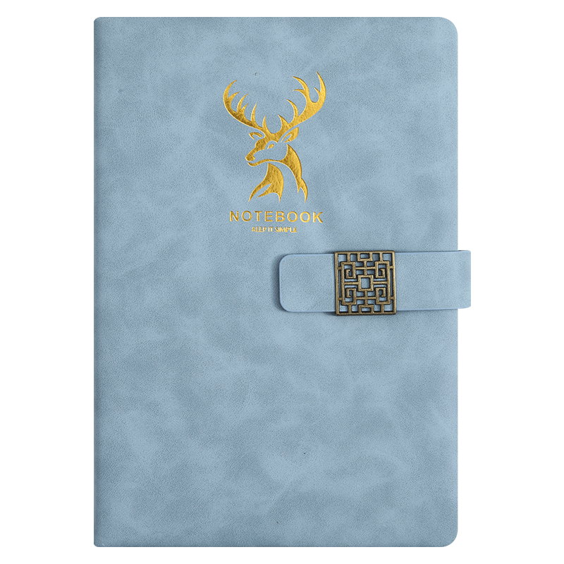 Faramon Notebook A5 Leather Cover Thick Notebook Journal Business Simple Office Meeting Record Book Notebook Stationery Customization B5 Blue-Gray
