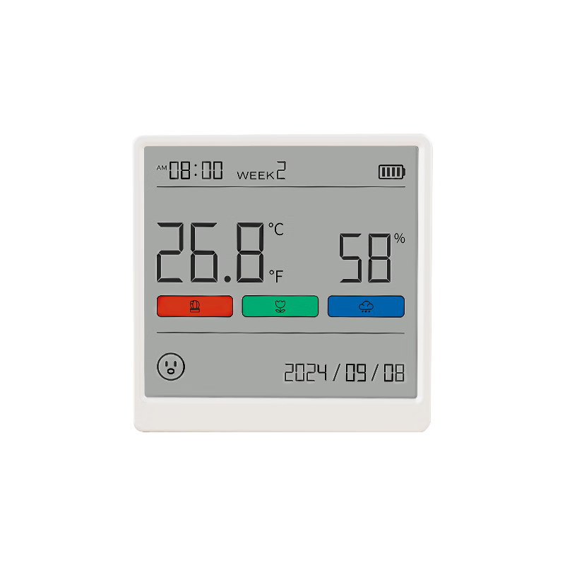 JD Original TH SE Large Screen Temperature And Humidity Meter Clock for Indoor Home Use, Baby Room Wall-Mounted Or Desktop Electronic Hygrometer with High Precisio