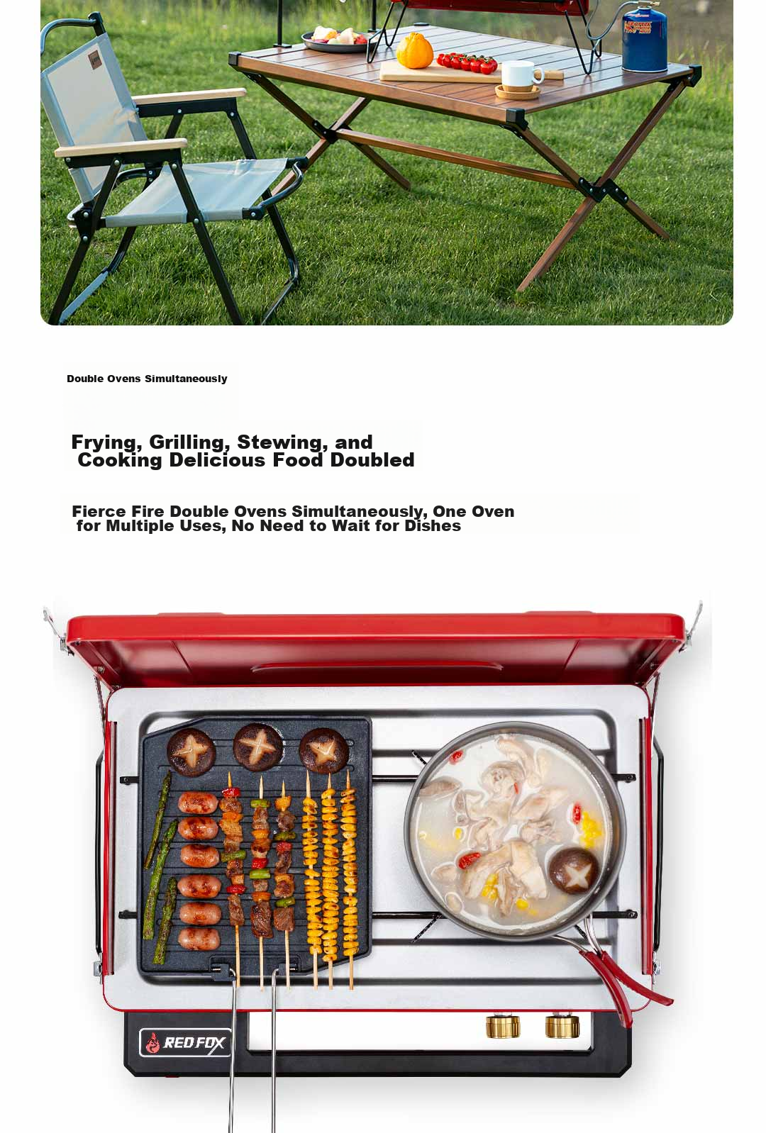 E-Rover Outdoor Camping Barbecue Stove, Portable Gas Stove for Camping, Portable Cooking Equipment 2