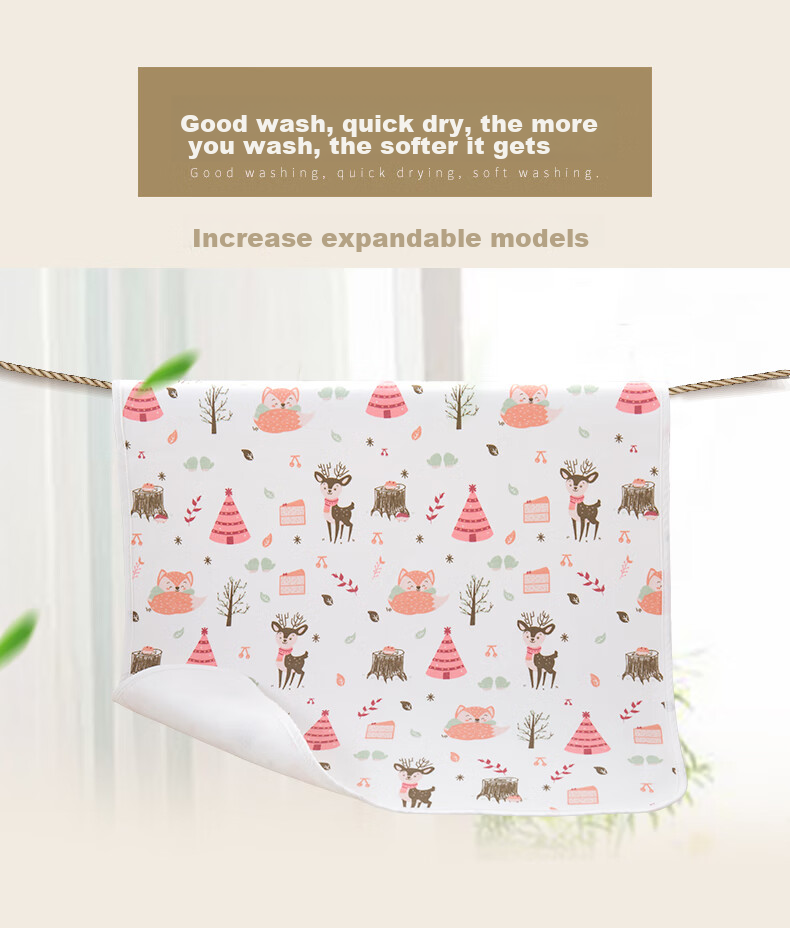 AIBEDILA Baby Diaper Pad, Pure Cotton Breathable Summer Waterproof Washable Menstrual Pad for Children And Infants, Class A Diaper Mat, 80*100 9
