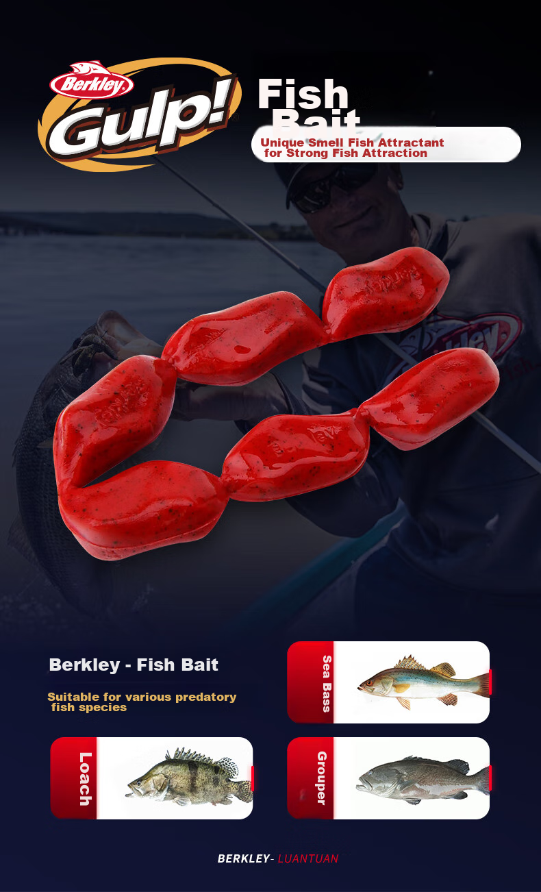 BERKLEY Lure Soft Bait Gulp Live Fish Bait Block, Blood Block for Black Pit Carp, Red Carp, Salmon, Artificial Bait, Sauce Red 1