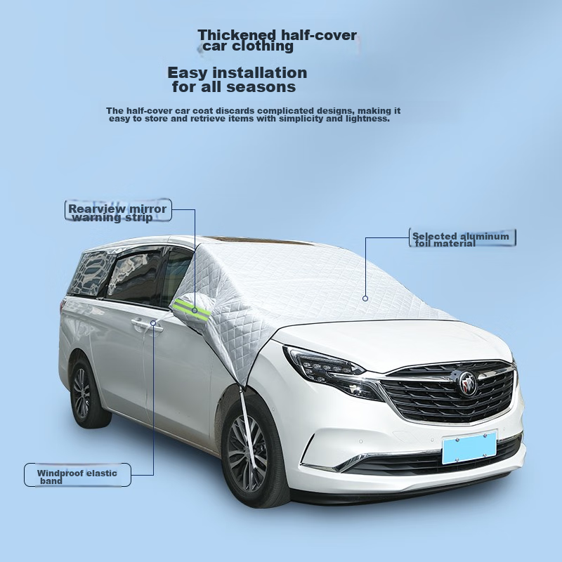 Автомобильный чехол от снега BIAZE ZQ4, утолщенный, магнитный, защита от снега, мороза, солнца, серебристый