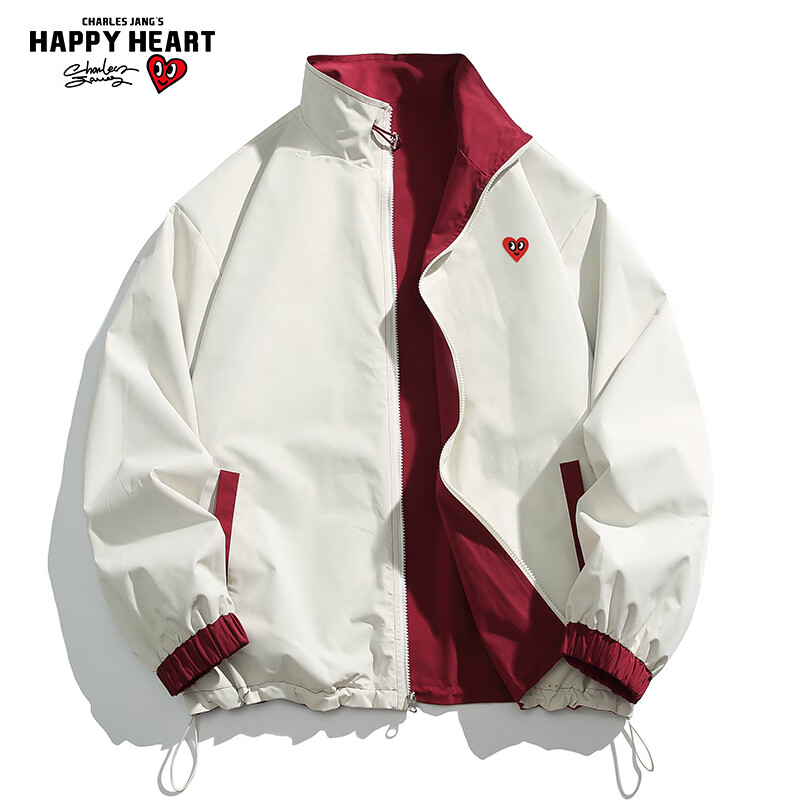 Chaersitaoxin Double-Sided Jacket for Men, Spring And Autumn, Couple's Windproof Coat, Red, Size M