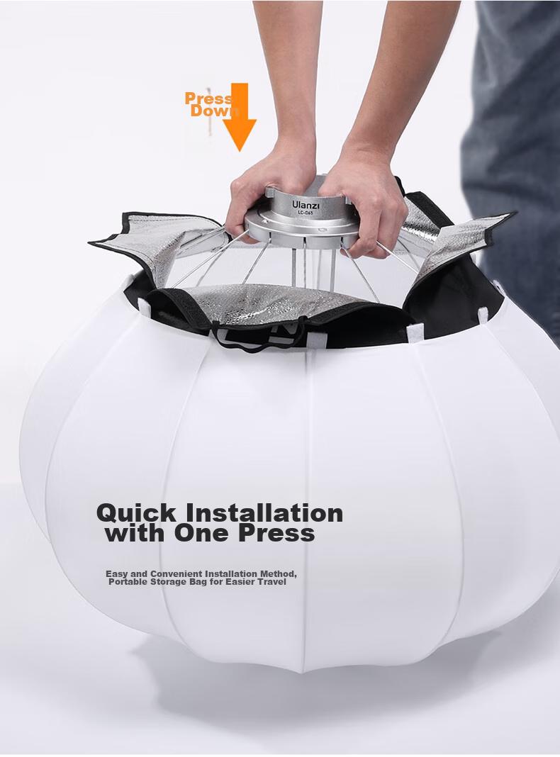 Ulanzi 45cm Portable Softbox with Hot Shoe Mount, Grid Light Diffusion Box for Studio Photography, Deep Parabolic Softbox, Multifunctional Convenient Photography Shooting Live Streaming Beauty Light 5